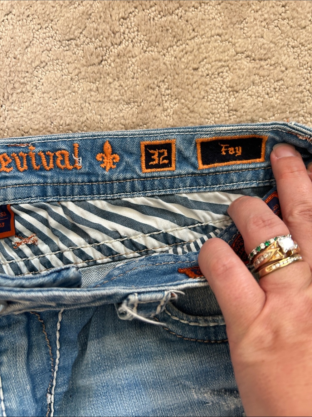 Rock Revival Light Wash Distressed Denim Cutoff Shorts - Picture 5 of 7